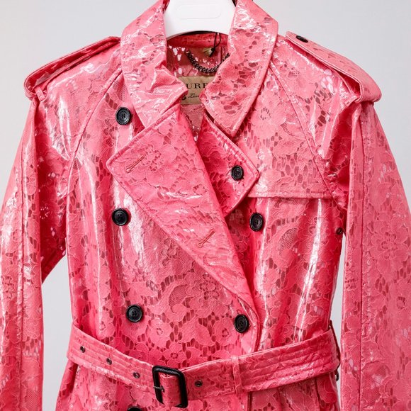 Burberry Pink Eastheath Embellished Trench Coat - Picture 4 of 16